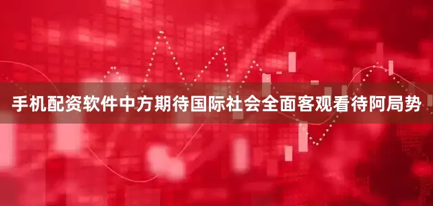 手机配资软件中方期待国际社会全面客观看待阿局势